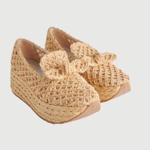 Dolce Vita Woven Raffia Knot Front Slip-On Loafers
